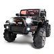 12v Mp3 Kids Ride On Car Truck With Remote Control 3 Speed Led Lights Black
