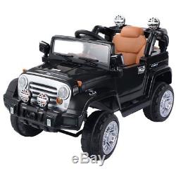 12V MP3 Kids Ride On Truck Jeep Car RC Remote Control with LED Lights Music