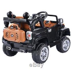 12V MP3 Kids Ride On Truck Jeep Car RC Remote Control with LED Lights Music