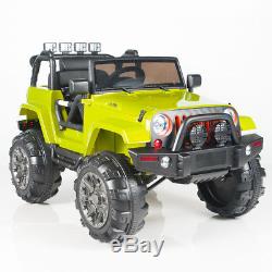 12V MP3 Kids Ride on Jeep Car R/C Remote Control, Lights Radio and Tunes Green