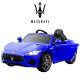 12v Maserati Gran Cabrio Electric Kids Ride On Car Toy With Remote Control Blue