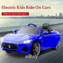 12V Maserati Gran Cabrio Electric Kids Ride On Car Toy with Remote Control Blue