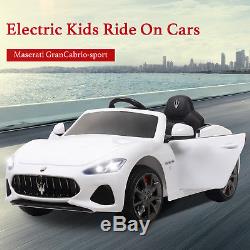 12V Maserati Gran Cabrio Electric Kids Ride On Car Toy with Remote Control White