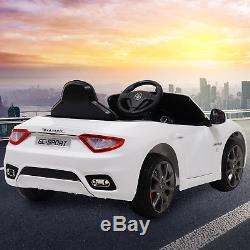 12V Maserati Gran Cabrio Electric Kids Ride On Car Toy with Remote Control White