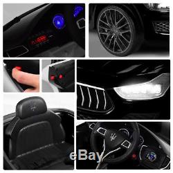 12V Maserati Licensed Kids Ride on Car with RC Remote Control Led Lights MP3 Black