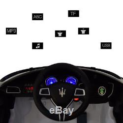 12V Maserati Licensed Kids Ride on Car with RC Remote Control Led Lights MP3 Black