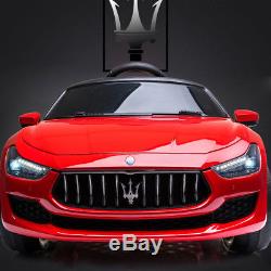 12V Maserati Licensed Kids Ride on Car with RC Remote Control Led Lights MP3 Red