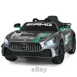 12V Mercedes Benz AMG Licensed Kids Ride On Car with Remote Control Silver Grey