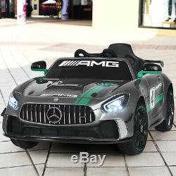 12V Mercedes Benz AMG Licensed Kids Ride On Car with Remote Control Silver Grey