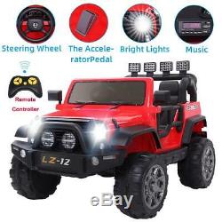 12V Powered Kids Ride On Car Toys Jeep 4 Wheel 3 Speed with Remote Control Red