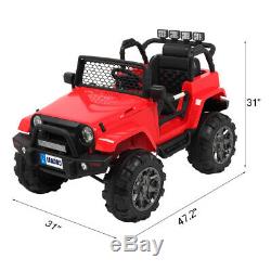 12V RED Kids Ride on Car Truck Toys Electric 3 Speeds MP3 LED Light with Remote