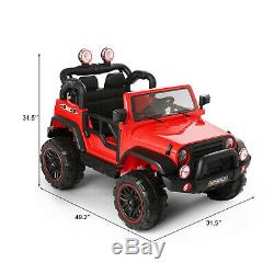 12V Red Electric Kids Ride on Car Truck Toys 3 Speeds MP3 LED withRemote Control