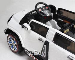 12V Ride Big 2 Seater White Kids Car Power Wheels Electric Battery MP3 Slot Rc