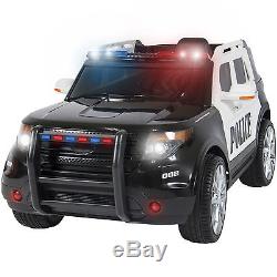 12V Ride On Car Police Car With Remote Control, 2 Speeds, LED Lights