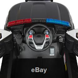 12V Ride On Car Police Car With Remote Control, 2 Speeds, LED Lights
