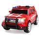 12v Ride On Firetruck With Remote Control, Megaphone, 2 Speeds, Led Lights (red)