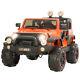 12v Ride On Jeep Car Powered With Remote Control, 4 Speed, Led Light, Mp3 Orange