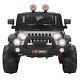 12v Ride On Jeep Car With Remote Control, 2 Speed, Led Light, Mp3 In Black