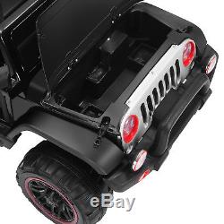 12V Ride On Jeep Car with Remote Control, 2 Speed, LED Light, MP3 in Black