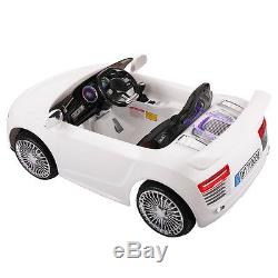 12V Ride on Car Kids RC Car Remote Control Electric Power Wheels WithMP3 White