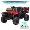 12v Ride On Tractor With Detachable Trailer, Kids Truck Car Toy, Remote Control