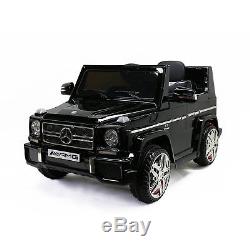 12V Truck Ride On Mercedes Benz G65 Remote Control MP3 Leather Seat Lights Black
