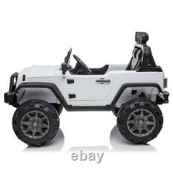 12V White Electric Kids Ride on Car Truck Toys 3 Speeds MP3 LED withRemote Control