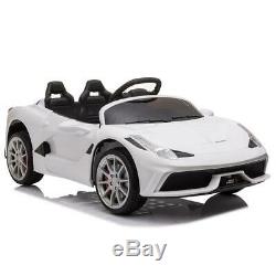12v Kids Ride on Car Electric Battery Power RC Remote Control Toys Gift White
