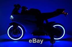 12v kids ride on mini bike motorcycle electric battery power wheels tron style