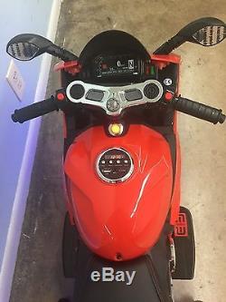 12v red ducati style kids ride on motorcycle battery power electric wheels
