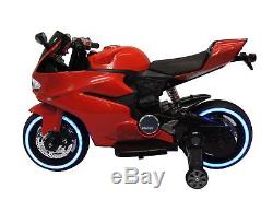 12v red ducati style kids ride on motorcycle battery power electric wheels