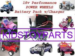 18 Volt Battery/Charger FOR12v Power Wheels Quads Cars Trucks & $20 CASH OPTION