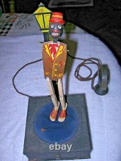 1931 Microphone Dancer Minstrel Toy Responds To Sound Automaton Battery Op