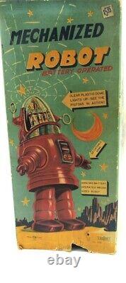 1950S Showa Japan battery operated mechanized Robot Space Original Box Works