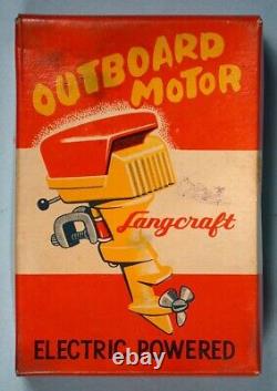 1950-1960s Outboard Motor Boat Toy Battery Op Langcraft Working with Box Japan