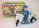 1950's-60's Battery Operated Police Patrol Auto-tricycle Harley Davidson Indian