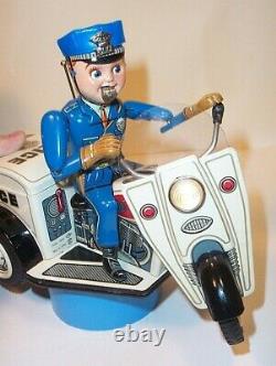 1950's-60's BATTERY OPERATED POLICE PATROL AUTO-TRICYCLE HARLEY DAVIDSON INDIAN