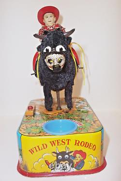 1950's BATTERY OPERATED BUBBLING BULL A. K. A. WILD WEST RODEO LINEMAR JAPAN WORKS