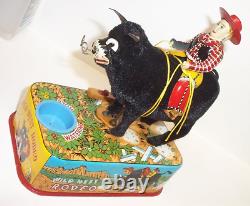 1950's BATTERY OPERATED BUBBLING BULL A. K. A. WILD WEST RODEO LINEMAR JAPAN WORKS