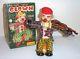1950's Battery Operated Happy Fiddler Clown Musical Tin Litho Toy Very Nice