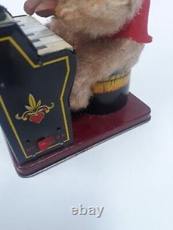 1950's Battery Operated Pianist Dog Tin Litho Piano Playing Patsy Working