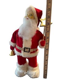 1950's Battery Operated SANTA CLAUS Bellringer Star Christmas TIN LITHO Toy HTF