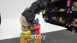 1950's Battery Operated Tin Litho Blacksmith Bear Working