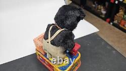 1950's Battery Operated Tin Litho Blacksmith Bear Working