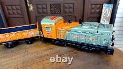 1950's CENTRAL CABLE FREIGHT TRAIN Battery Operated Railroad Train TN JAPAN Tin