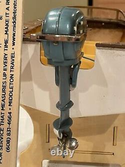 1950's EVINRUDE BIG TWIN TOY METAL OUTBOARD BOAT MOTOR WORKS NICE CLEAN