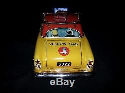 1950's Ichiko/Kanto Japan-TAXI CAB-YELLOW CAB-BANK-Bat-Op-NM-Rare Car