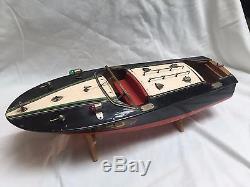 1950's Ito Style Japanese Wooden Speed Boat Tiger Graphics