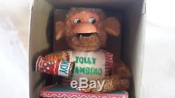 1950's JOLLY BAMBINO, CANDY EATING MONKEY, BATTERY OPERATED TOY, ALPS JAPAN, MIB