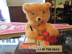 1950's LINEMAR BATTERY OPERATED TELEPHONE BEAR TIN LITHO TOY JAPAN